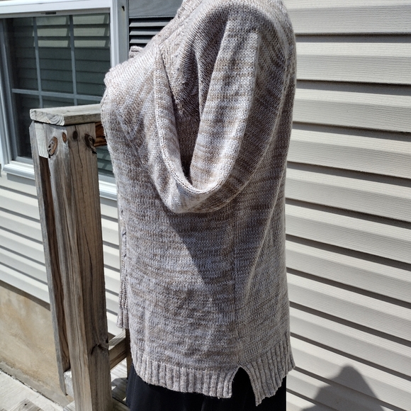 Vintage Jason Maxwell 2X Plus Size Oatmeal Tweed V-Neck Fisherman Style Sweater - Picture 3 of 12